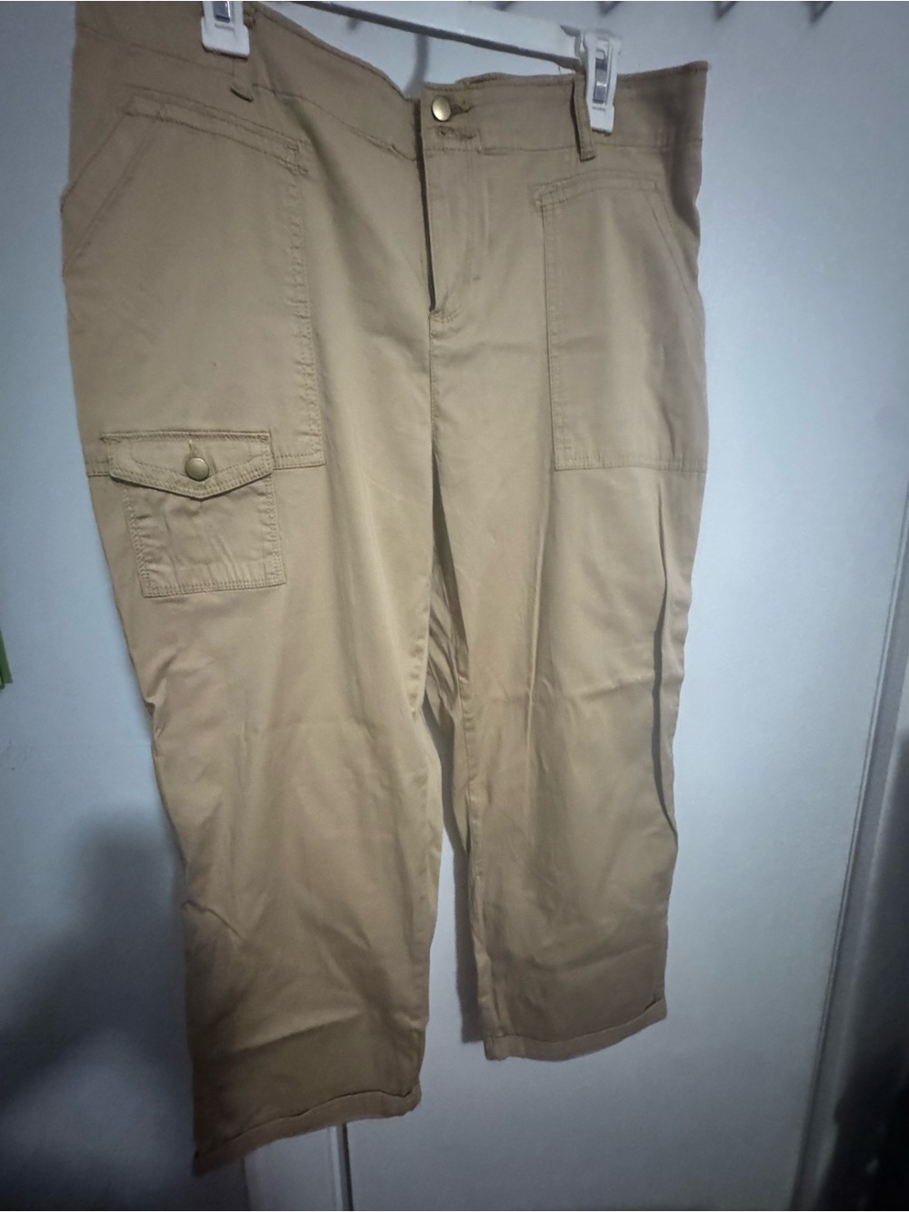 Time and Tru Tan Cargo Pants with Side Pocket